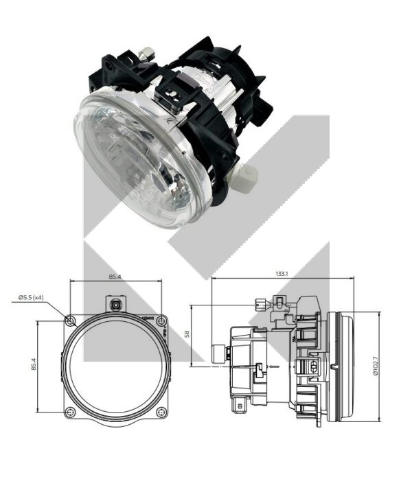 PROIETTORE ABB.C/POS. DX/SX 24V