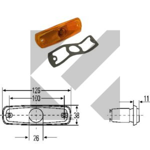 SIDE MARKER 24V C/LAMP.C/GUARN.