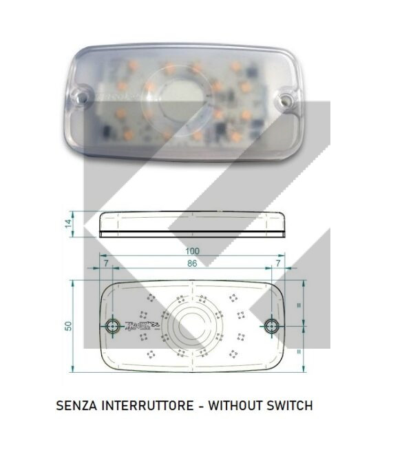 PLAFONIERA LED 12V 100X50