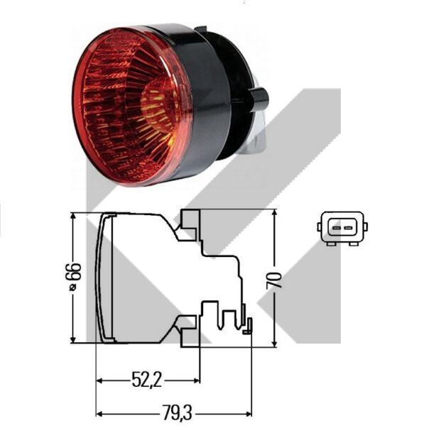 FANALE RETRONEBBIA 24V