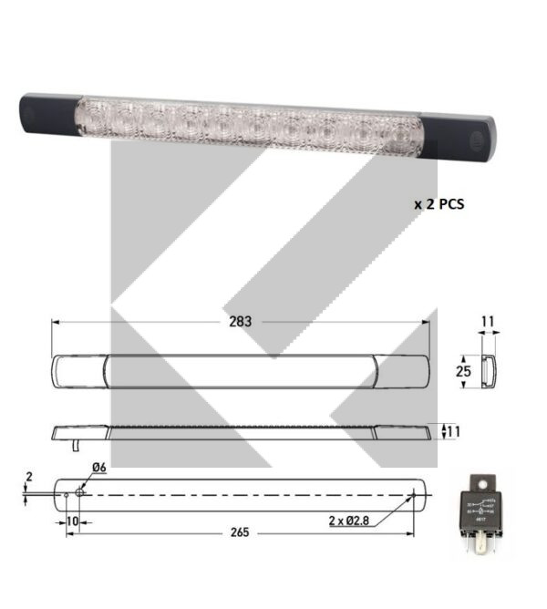 KIT (2PZ) CEM LUCI DIURNE/DRL 24V