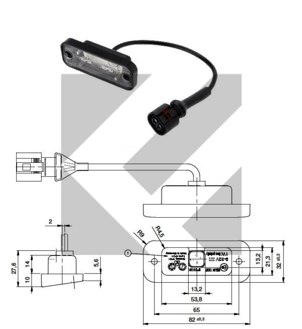 FANALE TARGA LED 9/32V