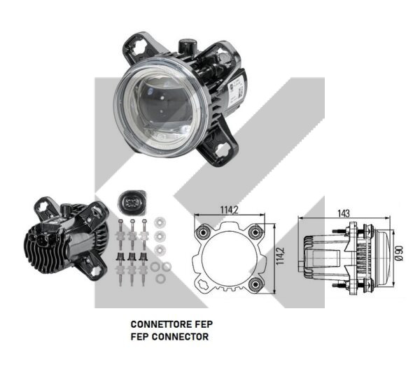 PROIETTORE ANABB.LED FEP 12/24V