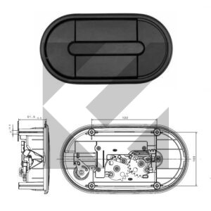 MANIGLIA OVALE MANUALE S/SIDE MARKER