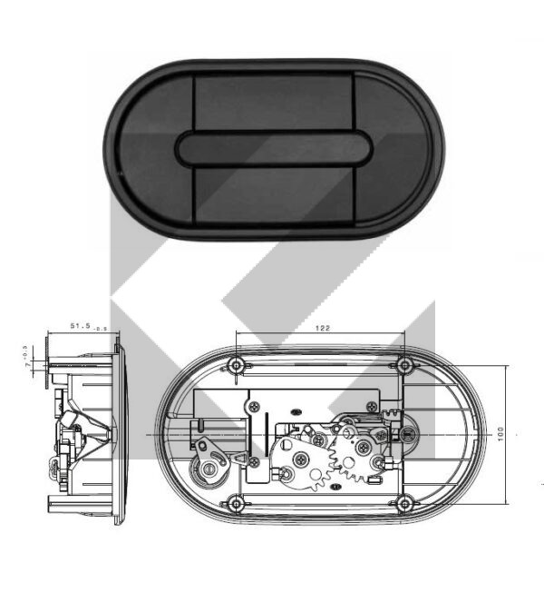 MANIGLIA OVALE MANUALE S/SIDE MARKER