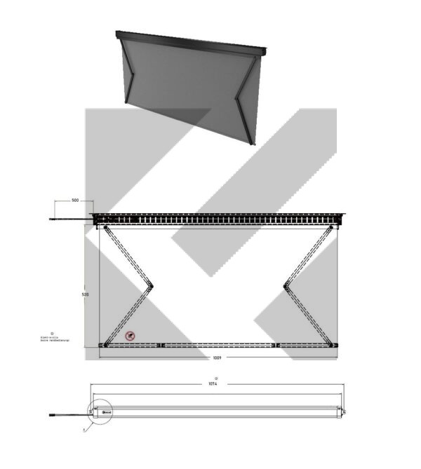 TENDA PARABREZZA 24V 1009X520 MM