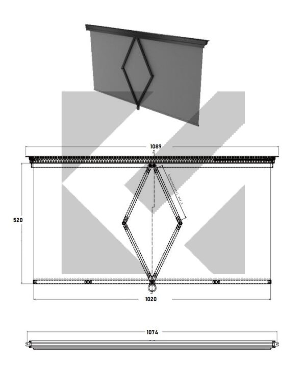 TENDA PARABREZZA MANUALE 1020X520 MM