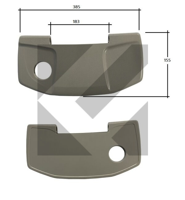 TAVOLINO GRIGIO SEDILE C/FORO