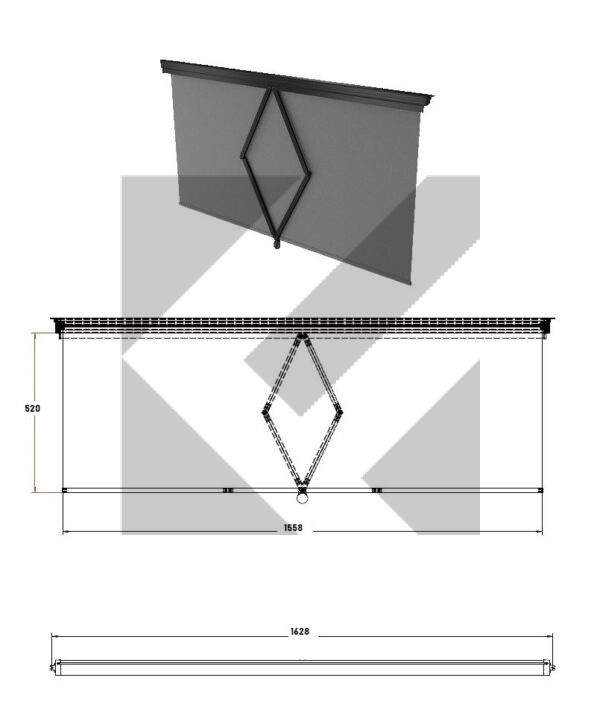 TENDA PARABREZZA MANUALE 1558X520MM