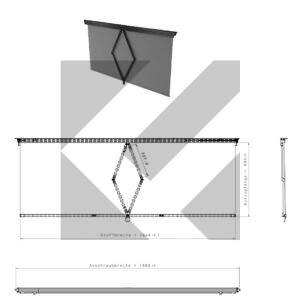 TENDA PARABREZZA MANUALE 1500X500MM