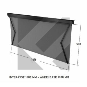 TENDA NERA PANTOGRAFO INT.1488 MM