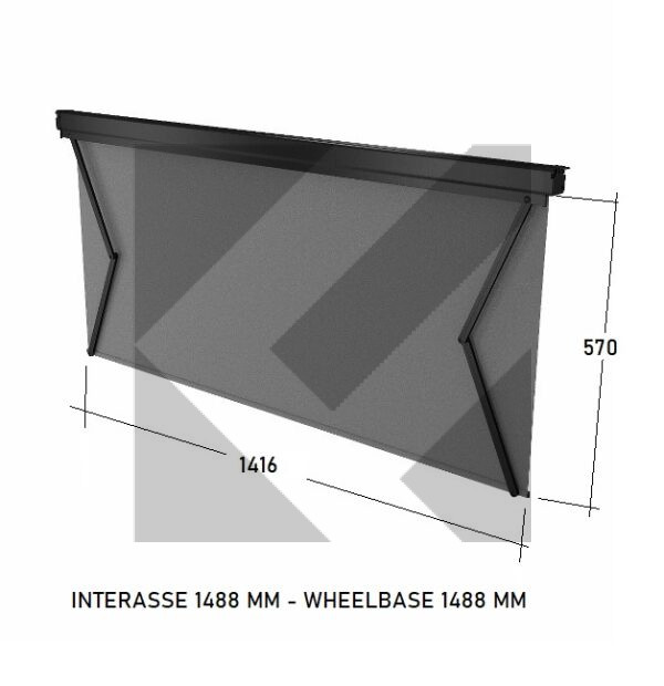 TENDA NERA PANTOGRAFO INT.1488 MM