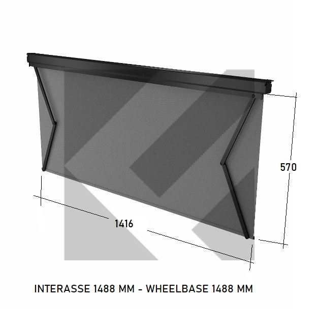 TENDA NERA PANTOGRAFO INT.1488 MM - F.R.A.