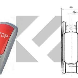 PULSANTE STOP GRIGIO/ROSSO/BRAILLE