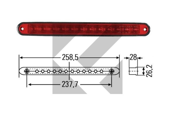 FANALE LED  STOP SUPPLEMENTARE 12V