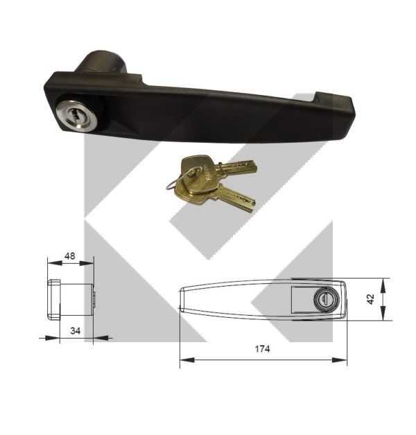 MANIGLIA PORTA C/CHIAVE SICUREZZA