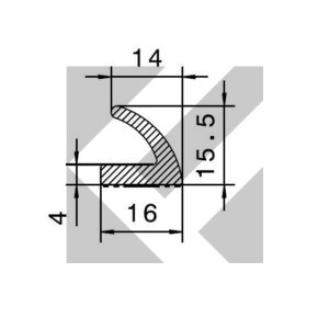 PROFILO AUTO-ADESIVO EPDM 16X15