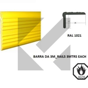 PROFILO PVC BARRA 3M GRADINI GIALLO UV:MT