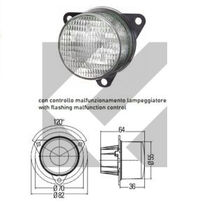 FANALE DIREZIONE 3LED 24V S/SPINA