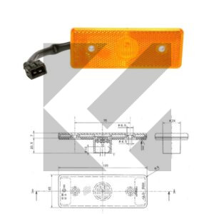 SIDE MARKER LED 24V 120X45