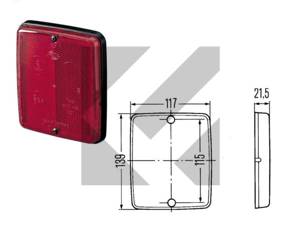 CATADIOTTRO ROSSO 139X117 MM