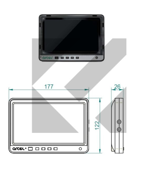 MONITOR LCD 7'' 12/32V 2 OUTPUT