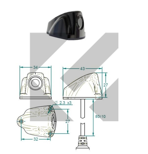 TELECAMERA 12V CS-160 MIRROR CAT.V/VI