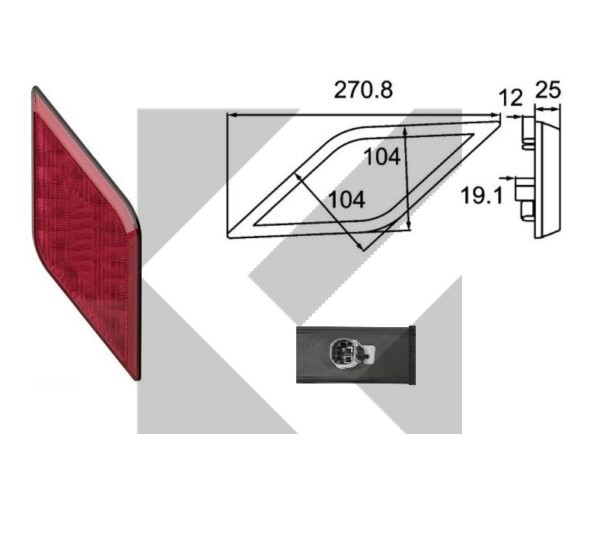 FANALE POST.LED 12/24V STOP/POSIZ.SX