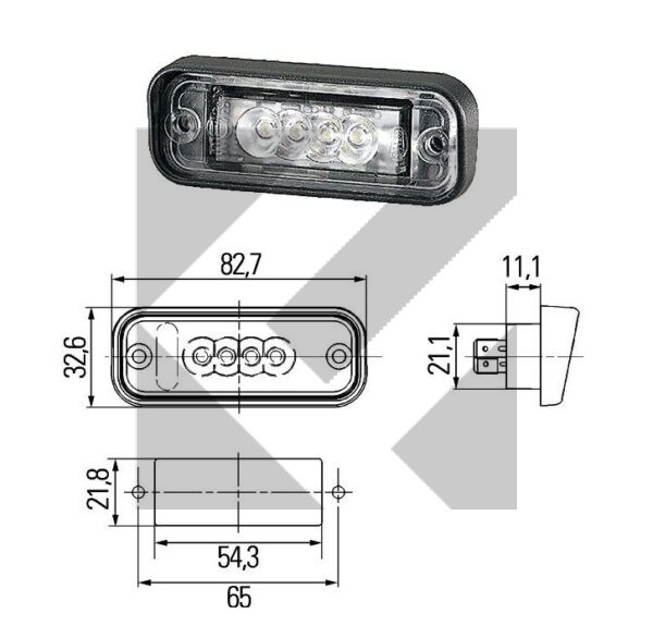 FANALE TARGA LED 24V 83X33MM