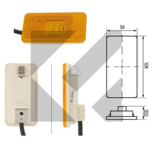 SIDE MARKER 4LED  24V 104X54 C/CAVO 500MM