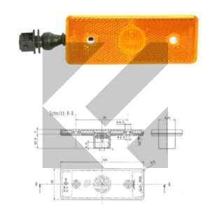 SIDE MARKER LED 120X45MM 24V