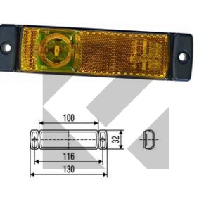 SIDE MARKER LED 24V C/CAVO 150MM