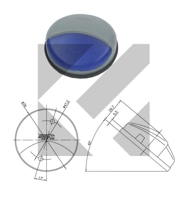 PLAFONIERA TONDA C/LUCE BLU