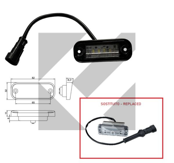 FANALE TARGA LED 24V