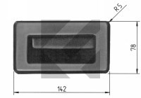 MANIGLIA INCASSO 142X78