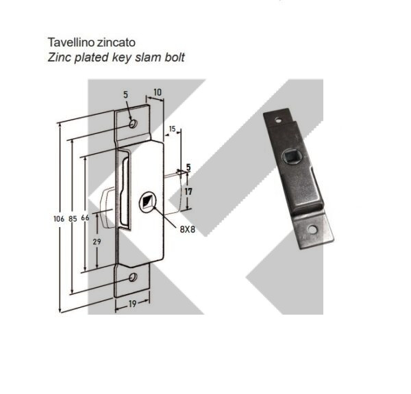 TAVELLINO 105X19 ZINCATO