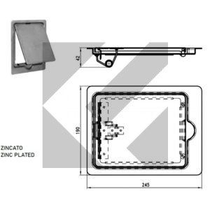 SPORTELLO CARB.245X190MM S/CHIAVE