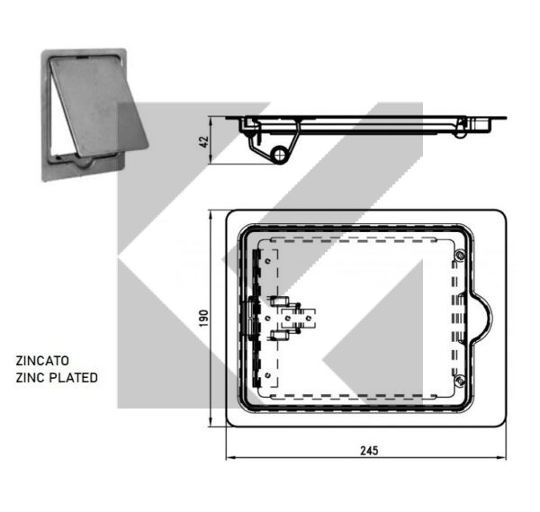 SPORTELLO CARB.245X190MM S/CHIAVE