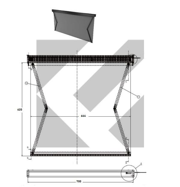 TENDA 24V PORTA AUTISTA 664X695MM