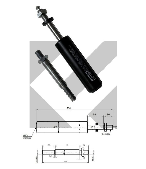 KIT MOLLA A GAS SEDILE TIPO VOGEL 50KG