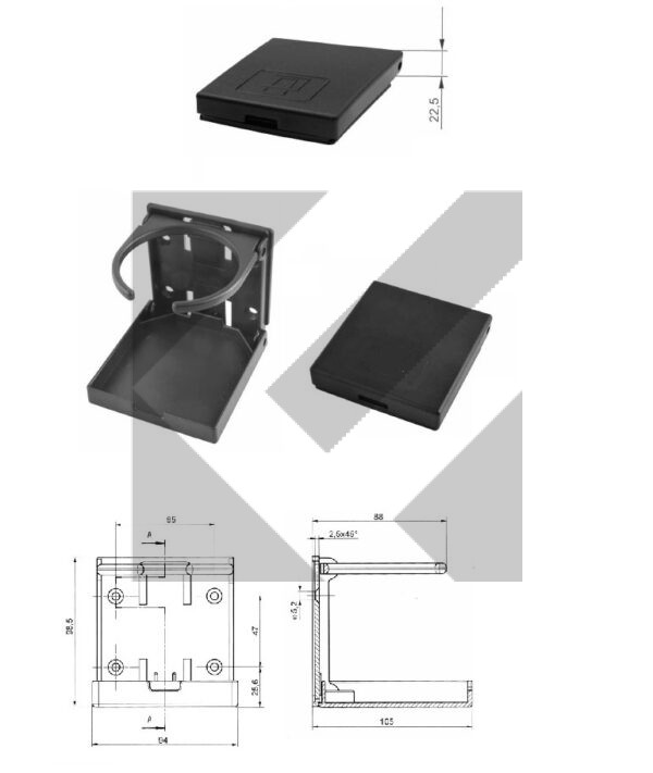 PORTABICCHIERE PLASTICA NERO