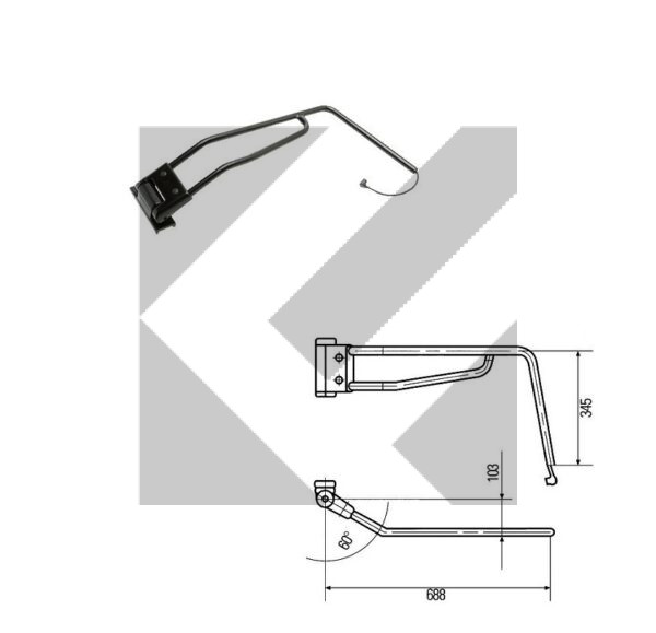 BRACCIO SPECCHIO DX 6P 688MM