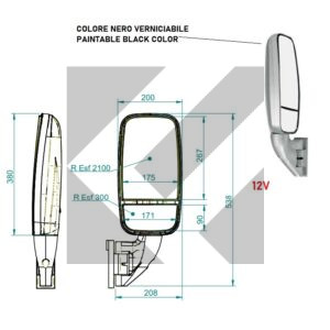 RETROVISORE SX INF.314-2/143 12V