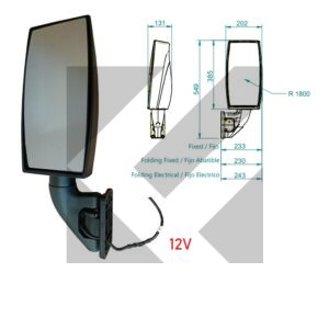 RETROVISORE SX 12V MOD.345/143