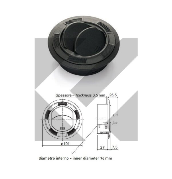 DIFFUSORE ARIA NERO D.101
