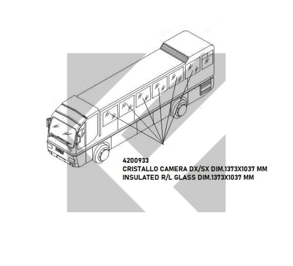 CRISTALLO DX/SX IVECO 380 EUROCLASS 1373X1037MM