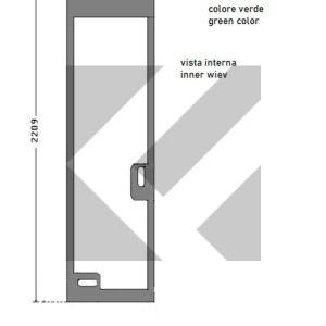 CRISTALLO PORTA VERDE 2209X585 MM