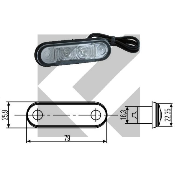 LUCE INGOMBRO ANT.LED 12/24V