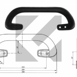 MANIGLIONE NERO PU 300MM