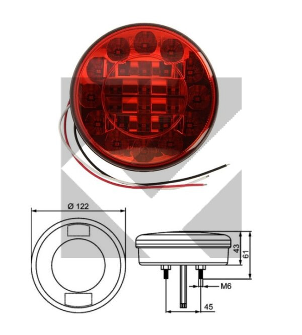 FANALE LED D.122 12/24V POST.